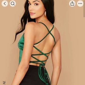 Lace Up Open Back Cami